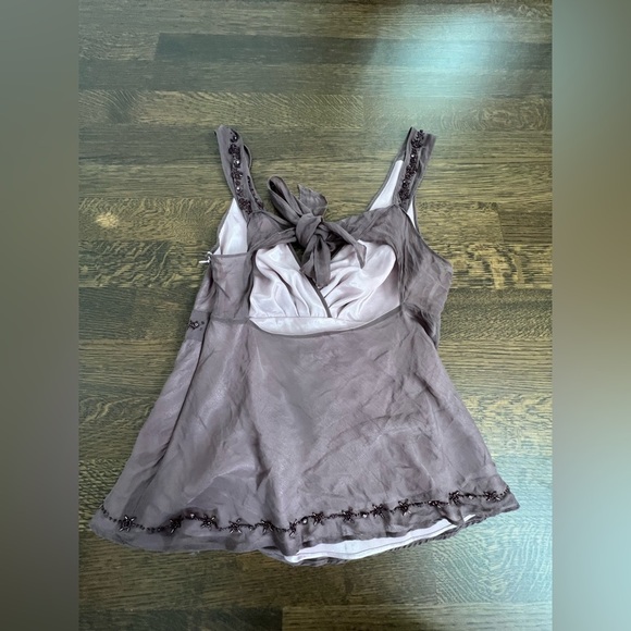 TED BAKER Silk purple Beaded sleeveless blouse size - Picture 13 of 13